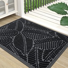 Waterproof Doormat, Sturdy Natural Rubber Front Indoor Mat, Non Slip Low Prof...