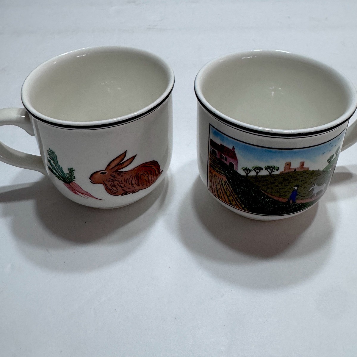 Villeroy & Boch ホーロー容器【中古】 2 Villeroy & Boch Design Naif Demitasse Espresso Cups Man Donkey