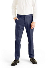 Dockers Men Iron Free Stain Defender Slim Fit Khaki Pants Navy Size 31X30