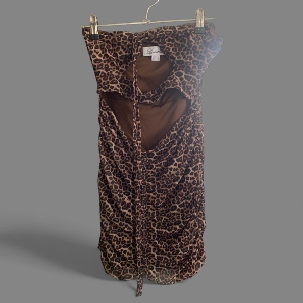Womens Size 10  Luvalot Mini  Animal Print Strapless Bodycon Dress