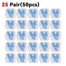Reusable Silicone Ear Plugs Noise Cancelling Sleep Swimming Waterproof.