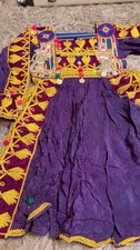 Traditional Velvet Purple handmade Afghan Clothes. Gandafghani With Jewelry set