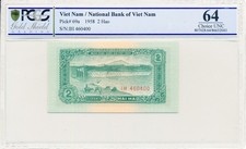 National Bank Viet Nam 2 Hao 1958  PCGS  64
