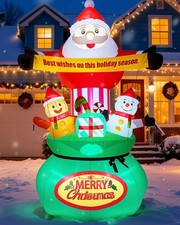 9FT Christmas Inflatables Outdoor Decorations,Blow Up Yard Decorations Santa ...