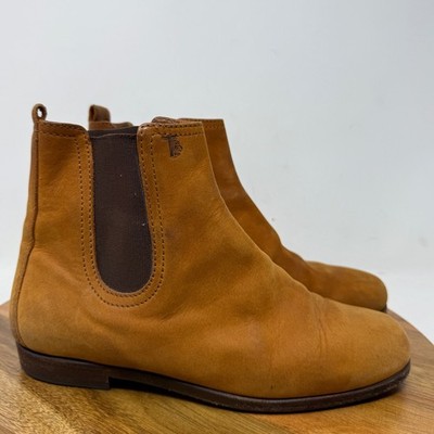 Tods Womens Brown Suede Elastic Side Chelsea Ankle Boots Size 37 US 7