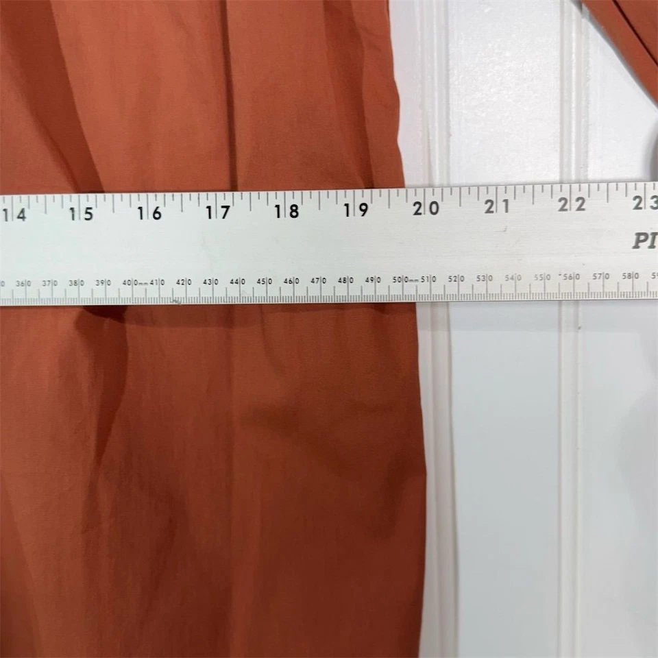 Blusa Dalia Rust Naranja Botón Espalda XL Manga Larga Puño Corbata Minimalista Top Foto 4 de 4