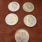1964 KENNEDY HALF DOLLARS 90% SILVER, 5 COINS PER LOT   { 1 LOT) only