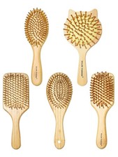 Bamboo Hair Brush Wooden Anti-Static Comb Scalp Massager Air Cushion Detangle