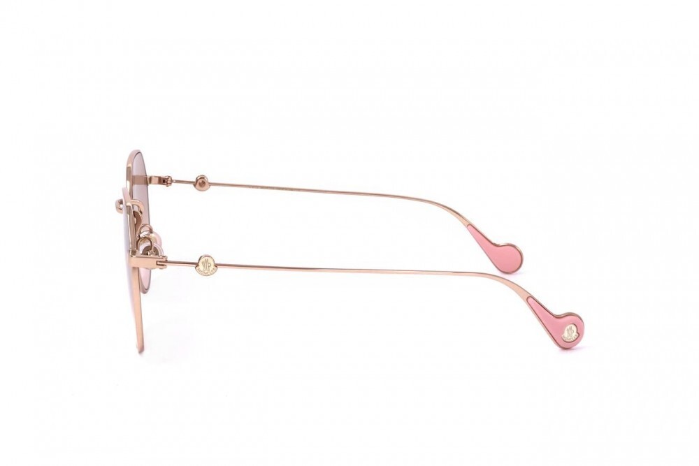 MONCLER ラウントフレムサンクラス ML0156K 28U Moncler ML0156K 28U Rose Gold Round Mirrored Sunglasses