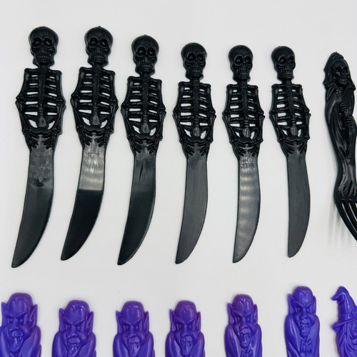 36x Vintage Plastic Halloween Utensils Reaper Pumpkin Dracula Fork Knife Spoon - Picture 7 of 10