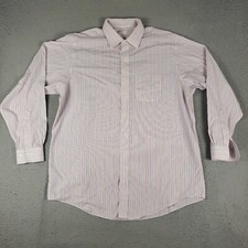 Brooks Brothers Shirt Mens 17.5 Blue Striped Dress Button Up Long Sleeve