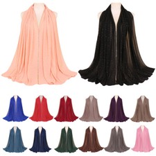 Muslim Women Chiffon Sparkle Rhinestone Large Scarf Wrap Hijab Scarves Islamic