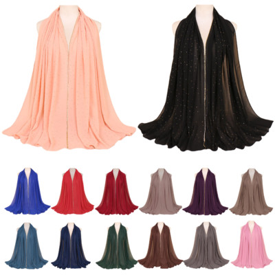 Muslim Women Chiffon Sparkle Rhinestone Large Scarf Wrap Hijab Scarves Islamic