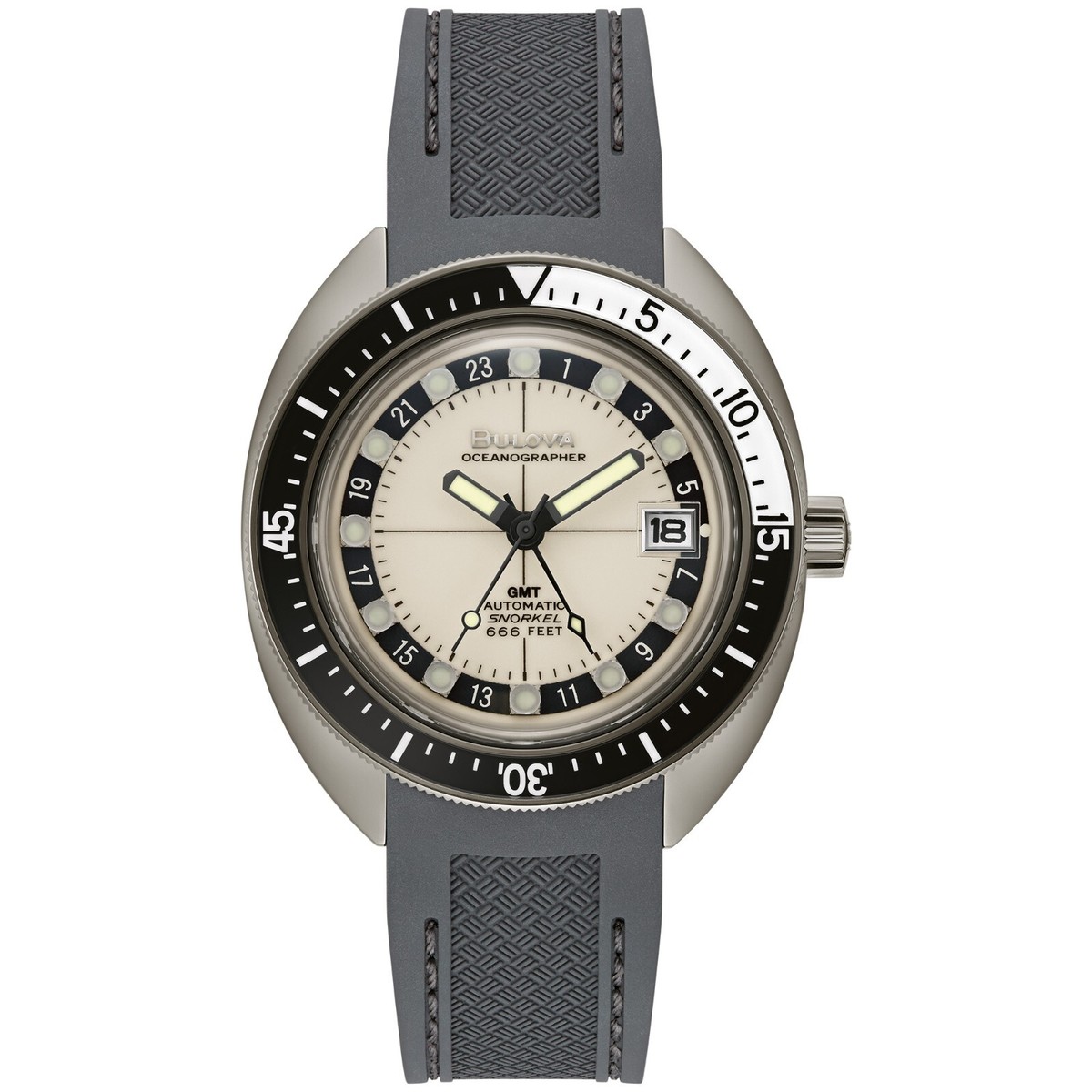 Bulova Men's Oceanographer Date Automatic Gray GMT Snorkel