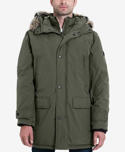 michael kors parka mens orange