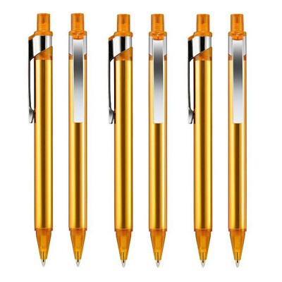 50 Stück Metall Kugelschreiber Orange Hochwertig Schwarze Kulimine Kuli Stifte