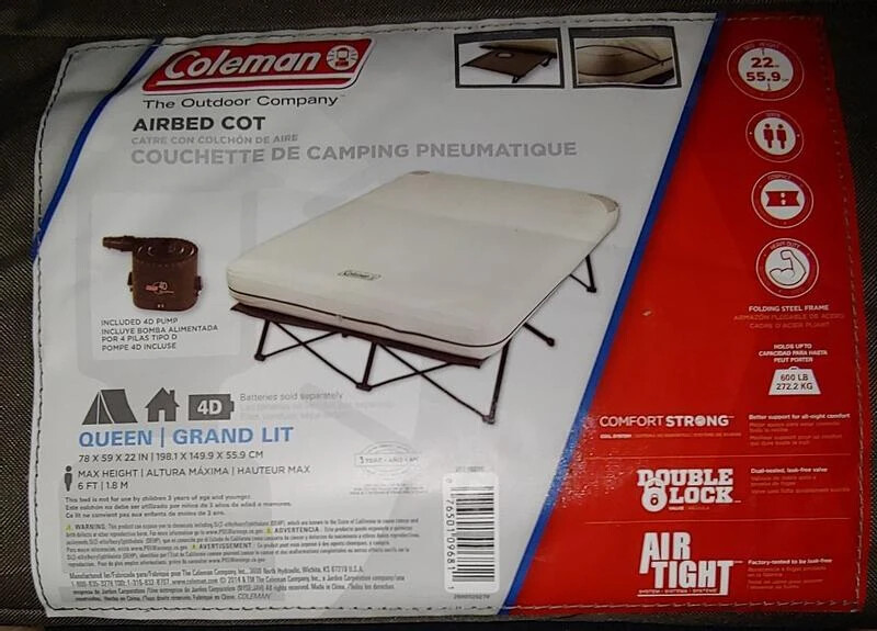 Coleman Camping Cot, Air Mattress, & Pump Combo, Folding Camp Cot & Air