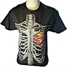 SUPERMAN Skeleton Black Men's T-Shirt DC COMICS New