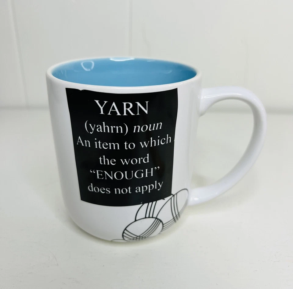 Taza de té de café Lenny barro taza hilo sustantivo suficiente regalo artesano coser ganchillo edredón EE. UU. Foto 2 de 4