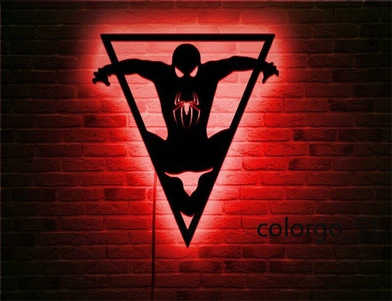 Человек-паук светодиодный ночник беспроводной настенный светильник спальня косплей реквизит подарок игрушка новый - Изображение 3 из 4