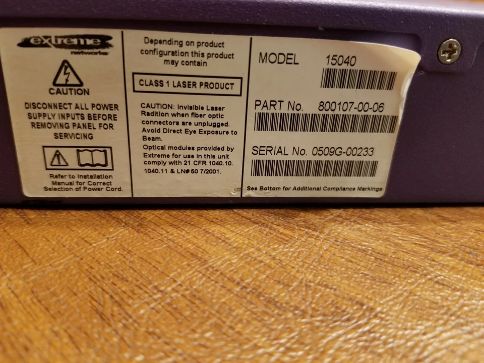 Extreme Summit 15040 200-48 10/100/1000BASE-T 48-Port Ethernet Switch - Image 4 of 4