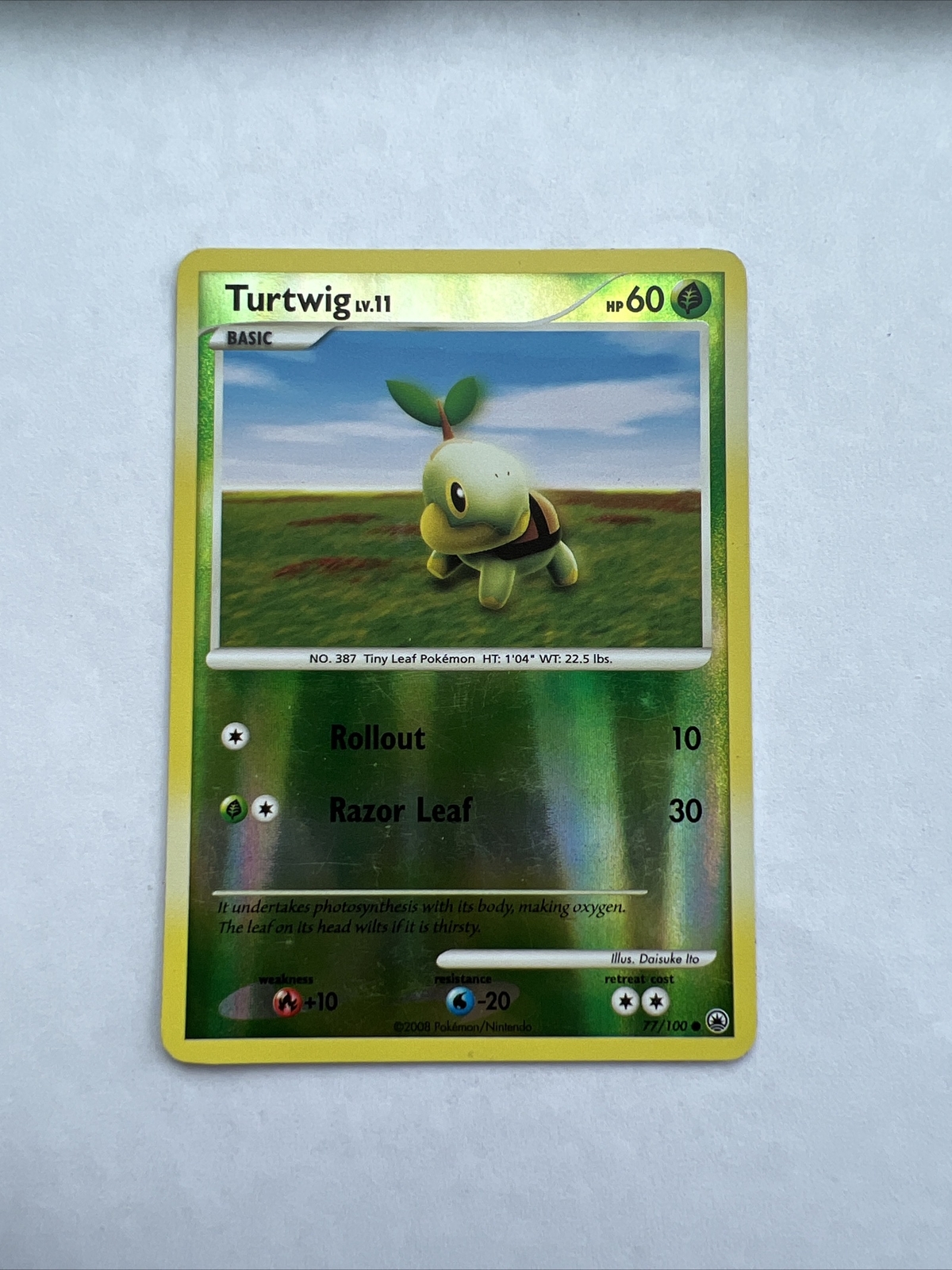 Turtwig 77/100 Reverse Holo Common Pokémon TCG Diamond & Pearl Majestic Dawn