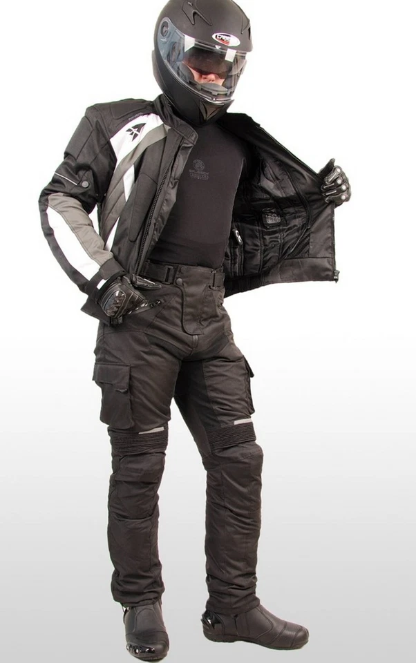 MOTORRADKOMBI ZWEITEILER JACKE + HOSE TEXTIL MIT HERAUSNEHMB. PROTEKTOREN QUAD - Bild 4 von 4