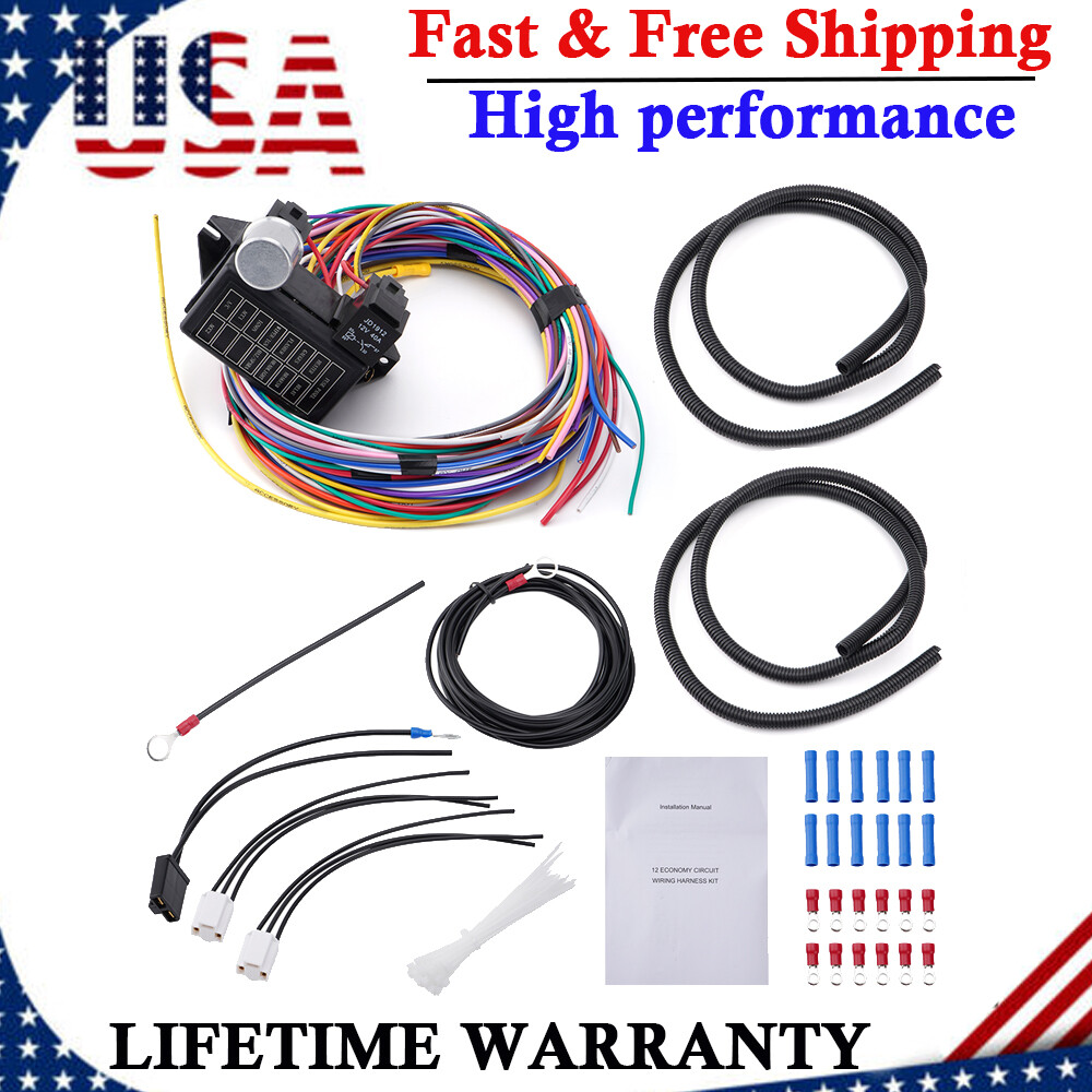 15Fuse 12 Circuit Wire Harness Street Hot Rod Classic Cars Hot Rod