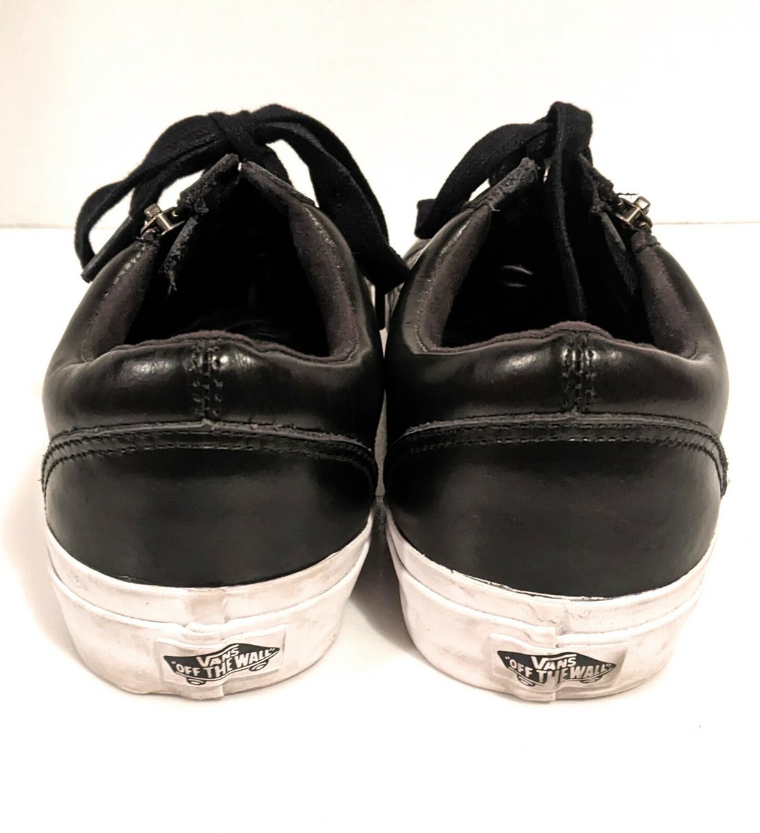 Vans Off The Wall Black Side Zip Lace Up Leather Unisex Vans Off The Wall Black Side Zip Lace Up Leather Unisex