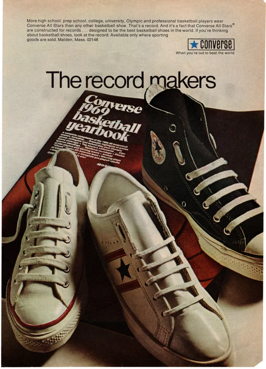 danés estornudar Leyenda Converse All Stars Sneakers Shoes Basketball 1969 Vintage Print Ad Original  | eBay