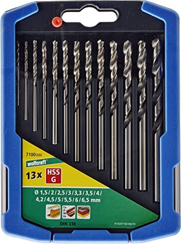 Set Punte Trapano Metallo wolfcraft 7100000 HSS-G | Kit 1,5-6,5 mm Professional