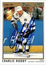Charlie Huddy Kings Hand Signed 1992 O-PEE-CHEE Hockey Card #125 NM