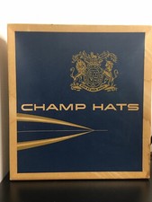 Vintage Black CHAMP Fedora Hat "Feel The Felt" Size 6 7/8