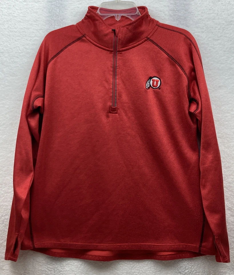 Utah Utes KA For Her 1/4 Zip Pullover Top L/G  Red  Long Sleeve Shirt Active VG - Image 2 of 4