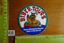 Alter Aufkleber Sport Kanufahrten BIBER-TOURS Kanu-Erlebnis-Touren Stadt Hamburg