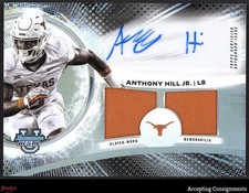 2025 Bowman's Best University Dual Relic Anthony Hill Jr. ROOKIE JERSEY AUTO