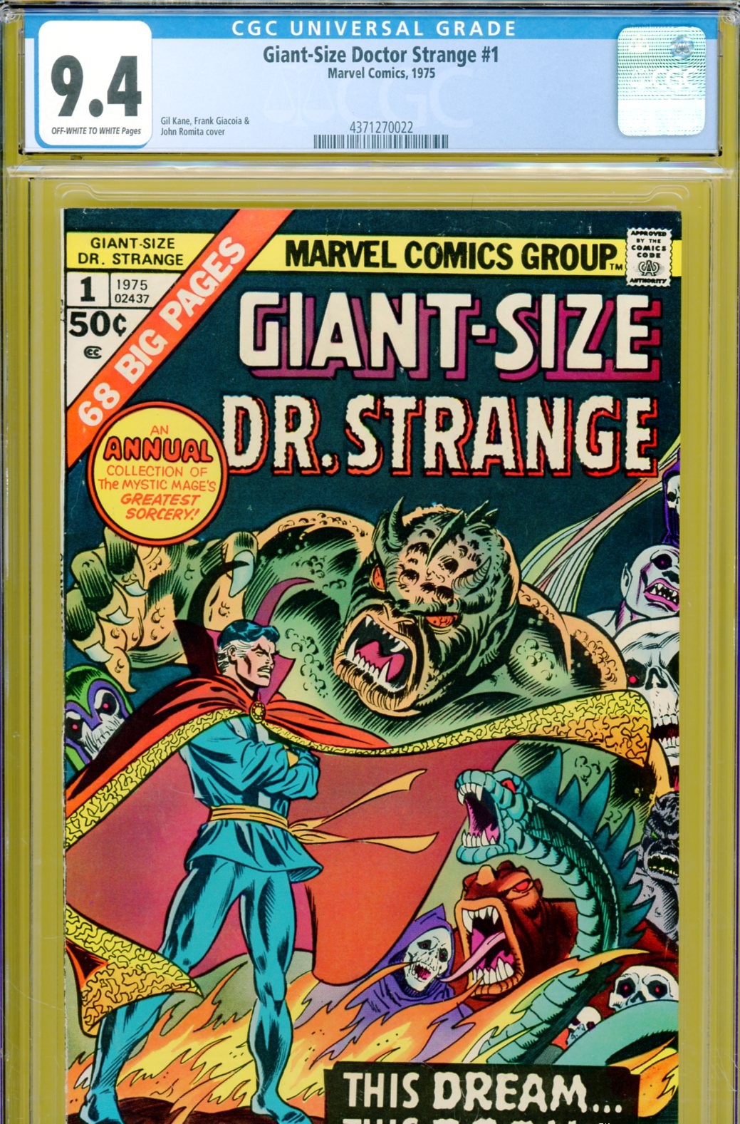 アメコミリーフ　Doctor Strange #1 CGC 6.0 Giant-Size Doctor Strange #1 Value - GoCollect