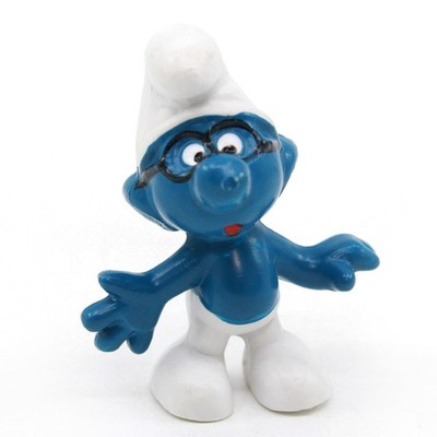 BRAINY SMURF - Vintage 1969 SMURFS Peyo Schleich PVC Figure