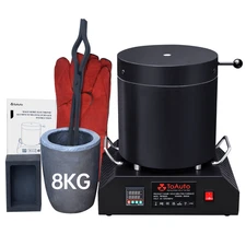 TOAUTO 1800W Electric Aluminum Melting Furnace 8KG Crucible Casting Ingot Mold