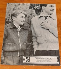 Greenock double knitting mens zippered jacket  vintage knitting pattern
