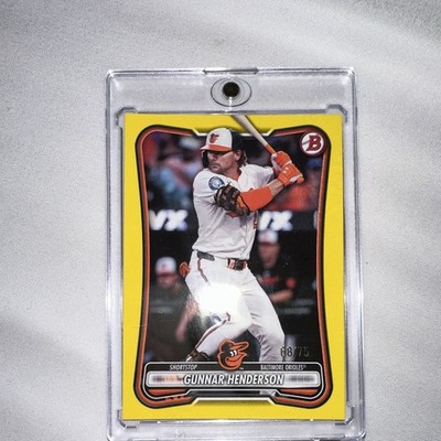 Topps Bowman Gunnar Henderson Baltimore Orioles #73 Yellow Serial #/75