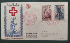 Enveloppe Premier Jour Croix-Rouge Timbre N° 1048/1049 Oblitéré Angers 1955