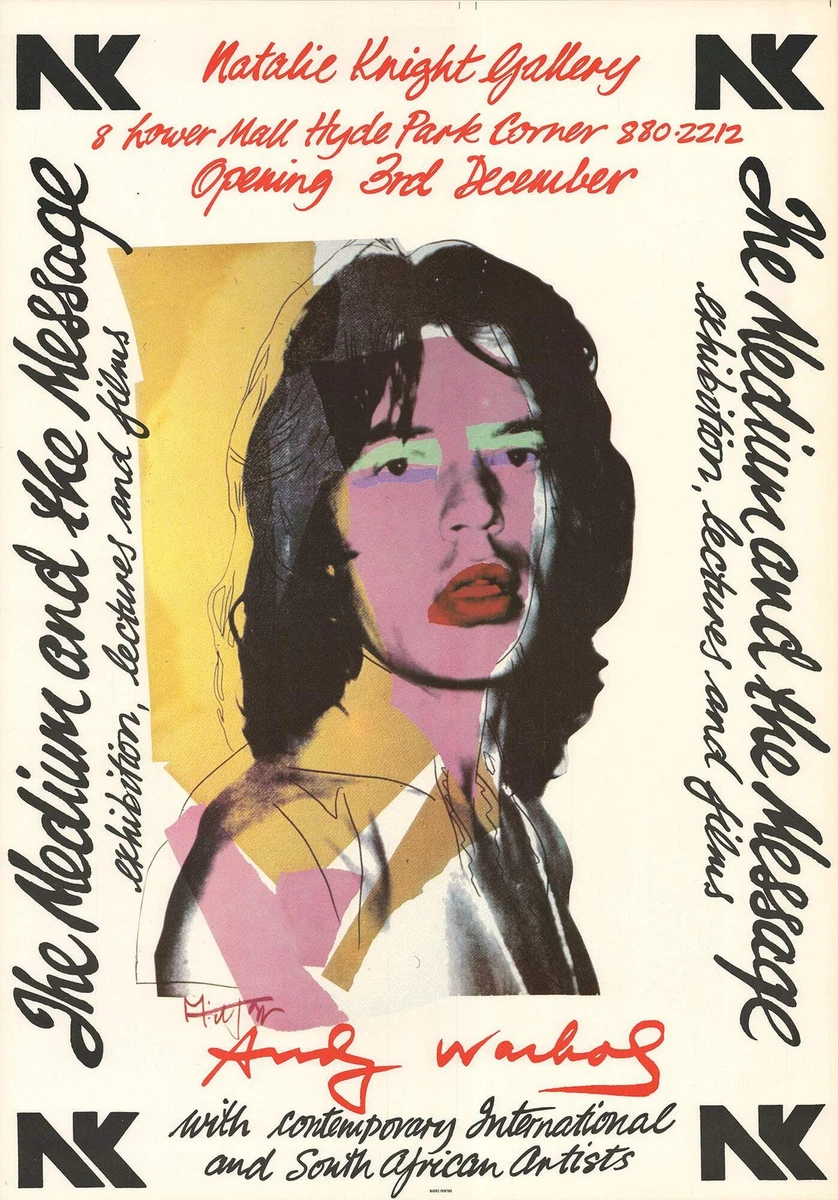 70s？ Andy Warhol Mick Jagger 展示会ポスター Preços baixos em Warhol Jagger na Arte | eBay