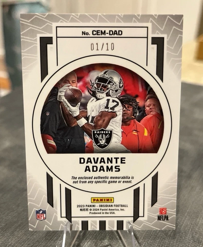 2023 Panini Obsidian Football Cutting Edge Davante Adams /10 SSP #CEM-DAD - Image 2 of 2