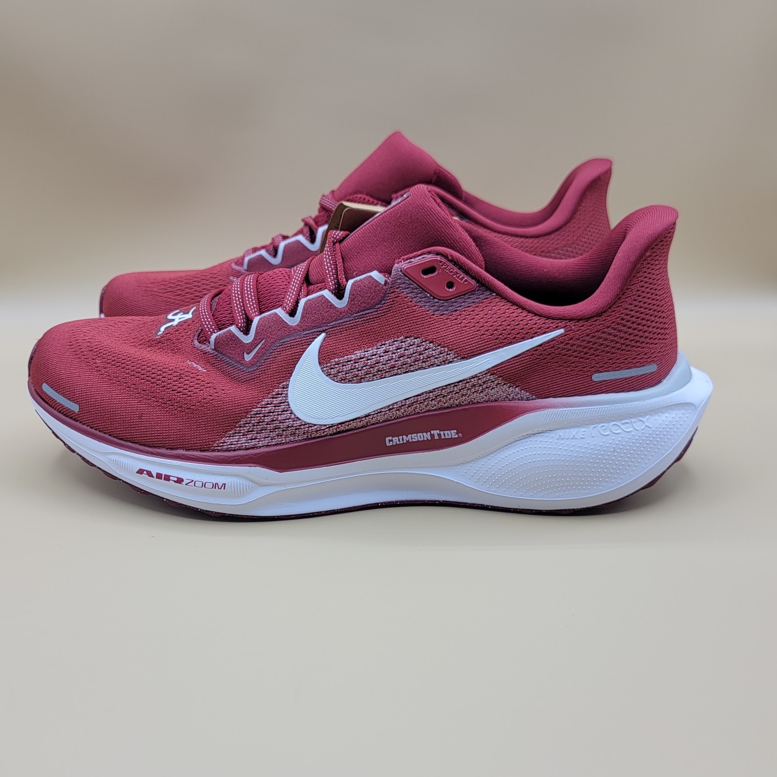 Nike Air Zoom Pegasus 41 Alabama Rolltide Men's Running Shoes Size 10 Crimson