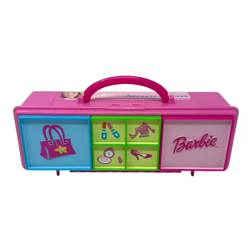Vtg Barbie Accessory Pink Case With Handle 1999 Mattel Tara Toy Corp #12215