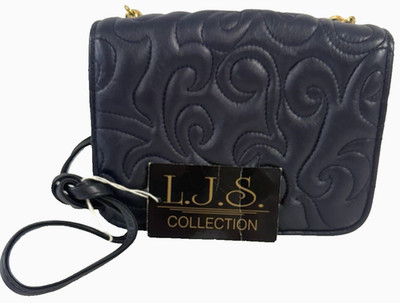 Vintage LJS Collection Leather Mini Crossbody Purse Nany Blue New