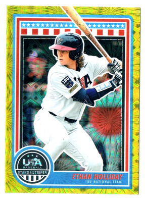 1/1 PANINI 2025 Stars & Stripes USA ETHAN HOLLIDAY Fireworks Rookie Card #67