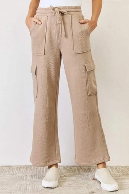 Trendsi Cargo Pants Women's Everyday High Waist Wide Leg Trousers - Comfy Fit