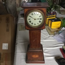 MINIATURE GRANDFATHER LONGCASE CLOCK WITH FRENCH MOVEMENT & MAHOGANY CASE